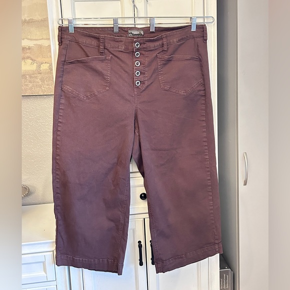 Torrid Size 20 Brown Wide‎ Leg High-Rise Button Fly cropped Jean Pants - Picture 1 of 7